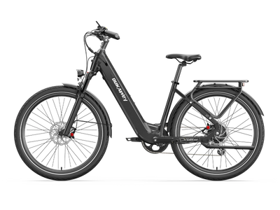 Black Dukawey FUGL Pro electric bike, rear three-quarter view