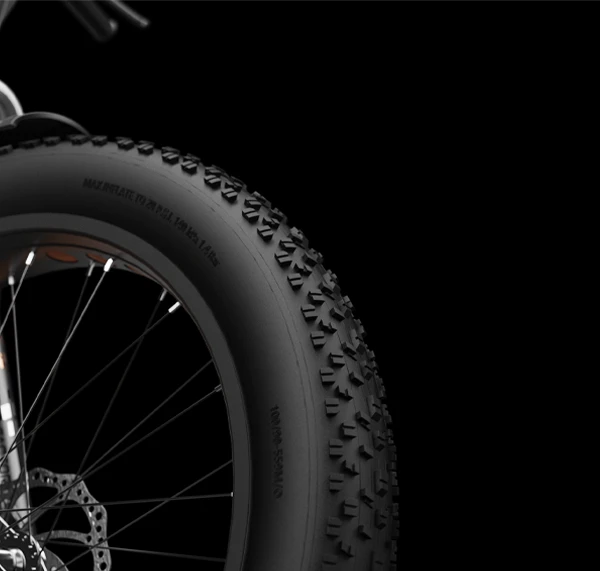 26 x 4.0” Fat Tires